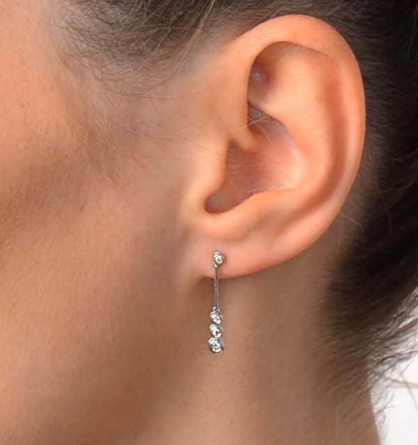 Trilogy Drop Earrings 0.12ct Lab Diamonds 925 Sterling Silver